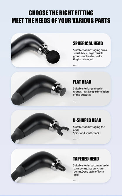 Electric Fascia Gun Massager - Deep Tissue Trigger Point Massage Machine for Body Relaxation