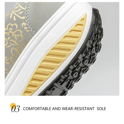 Women Leather Casual Sneakers Fashion Comfortable Platform Walking Shoes Wedge Moccasins Breathable Loafers Zapatos De Mujer