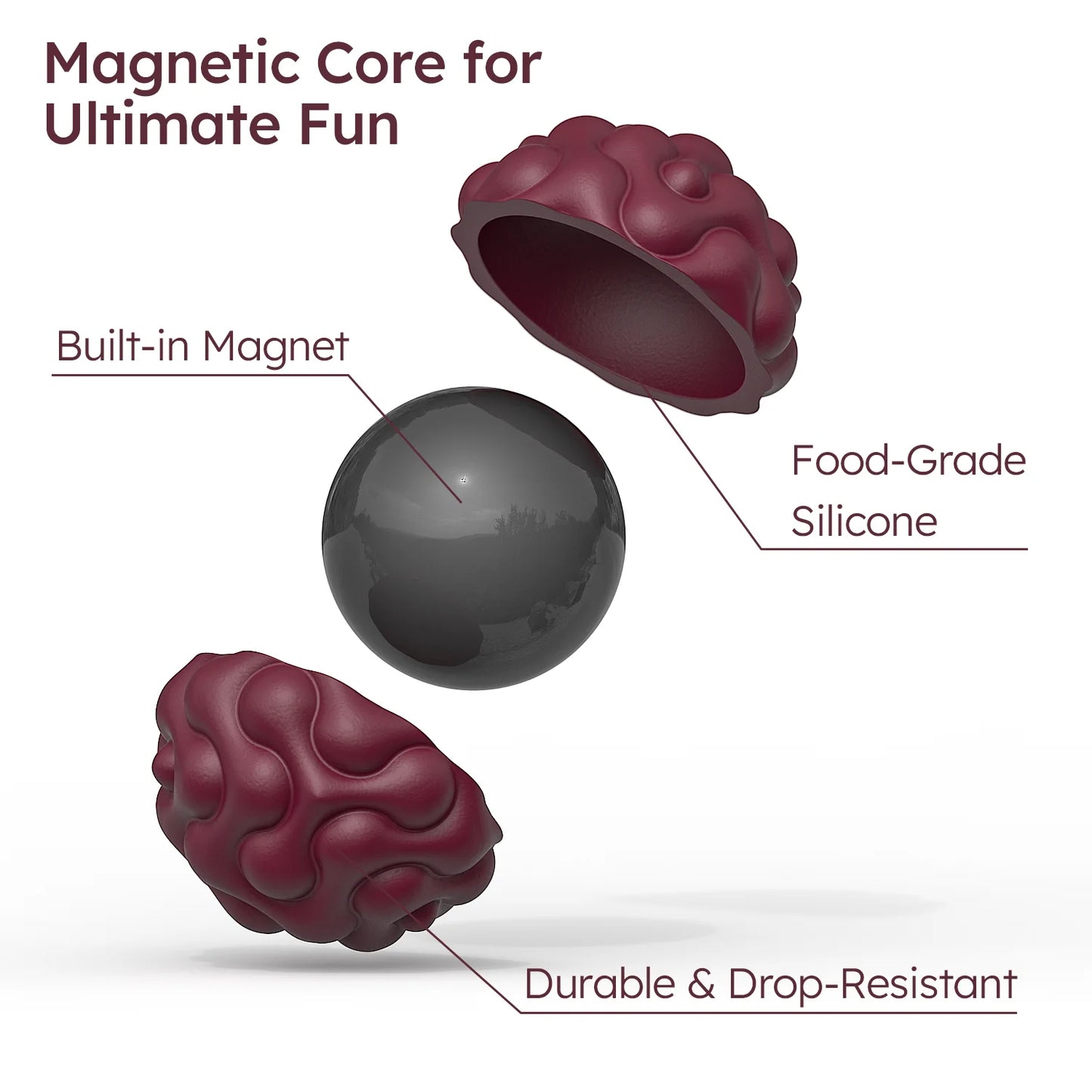 Silicone Magnetic Fidget Balls For Anxiety Relief And Calming