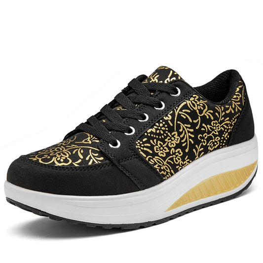 Women Leather Casual Sneakers Fashion Comfortable Platform Walking Shoes Wedge Moccasins Breathable Loafers Zapatos De Mujer