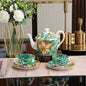 Delicate Bone China Coffee Cup Set with Teapot for Two and Fingerprint Resistant Glaze