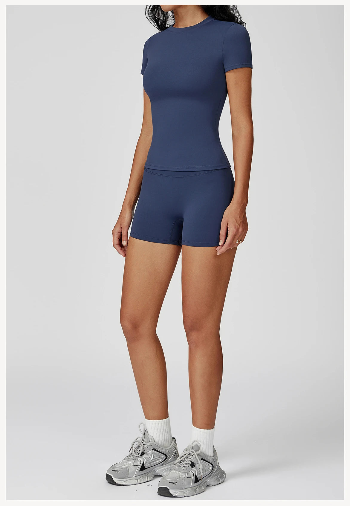 Women Yoga Set 2PCS Workout Set Sportswear Gym Clothing Fitness Long Sleeve High Waist Leggings Cycling Shorts WORKOUT REVOLUTION