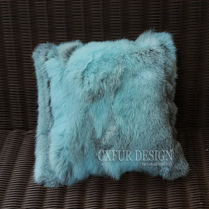 Natural Fur Patchwork Cushion Cover for Sofa, Genuine Rabbit Fur Cushion Cover, Home Decoration