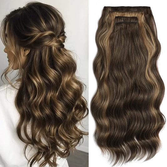 Voluminous Clip-In Hair Extensions 22 Inch Set for Length and Volume
