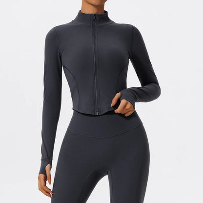 Ultra-Soft Fabrics Casual Tight Sports Jackets Women Zipper Yoga Clothes Quick-Dry Long Sleeve SPORTSWEAR REVOLUTION