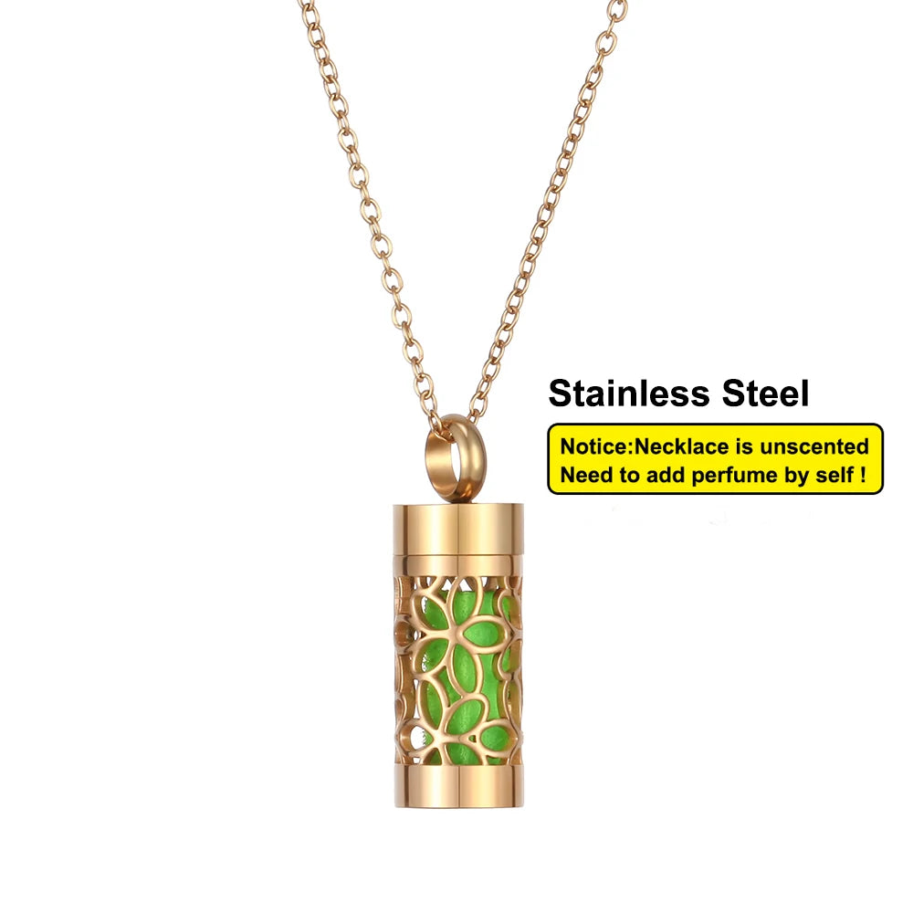 Women’s Stainless Steel Aromatherapy Diffuser Necklace For Essential Oils