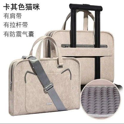 Pink Laptop Shoulder Bag Sleeve Handbag Waterproof MacBook Air Pro 13.3 14 15.6 16 Inch PC Case Travel Briefcase Shockproof