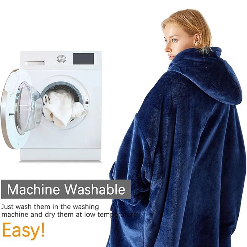 Wearable Blanket With Zipper Featuring Soft Cozy Texture And One Size Fits Most For Home Use