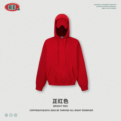 Unisex Fleece Hoodie with sleepy eye mask for travel
