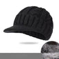 Men's Short-Brimmed Baseball Cap Classic Fashion Winter Warm Baseball Cap Thickened Braided Knitted Hat