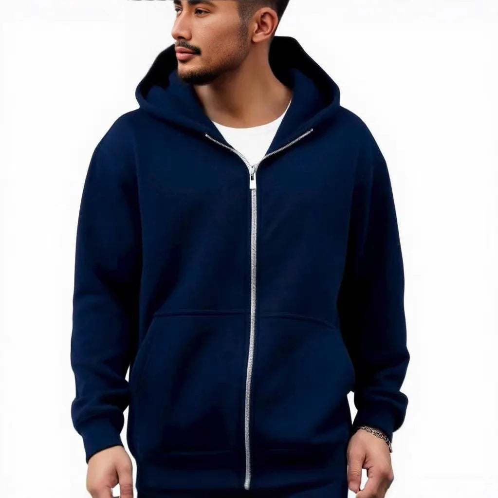 Street Style Backpack Hoodies Men Loose Zip Hooded Sweatshirt Attached Bags and Pockets Y2K Style Integrated School Bag Hoodie