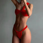 Women's One-Shoulder Bikini Set with High-Waist Bottom and Knotted Detail