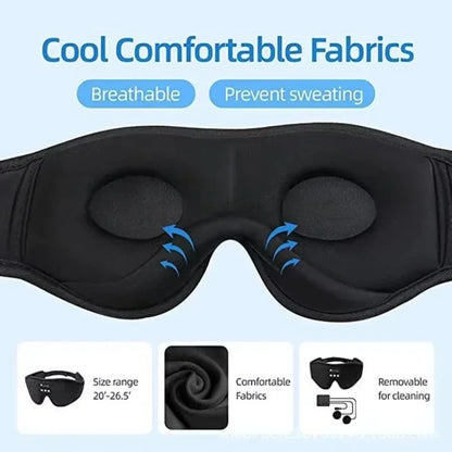 Bluetooth Soft Cotton Eye Mask Headphones With Built In HD Speaker For Deep Sleep And Relaxation