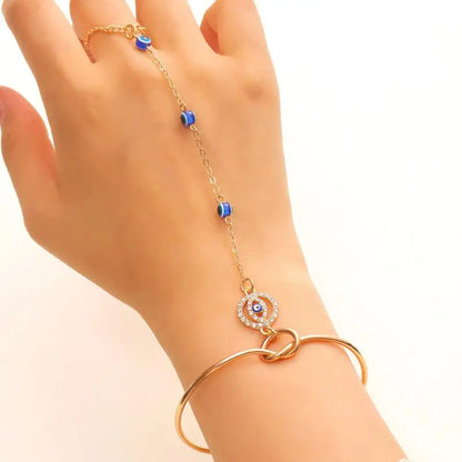 Women’s crystal hand chain wrap bracelet with layers