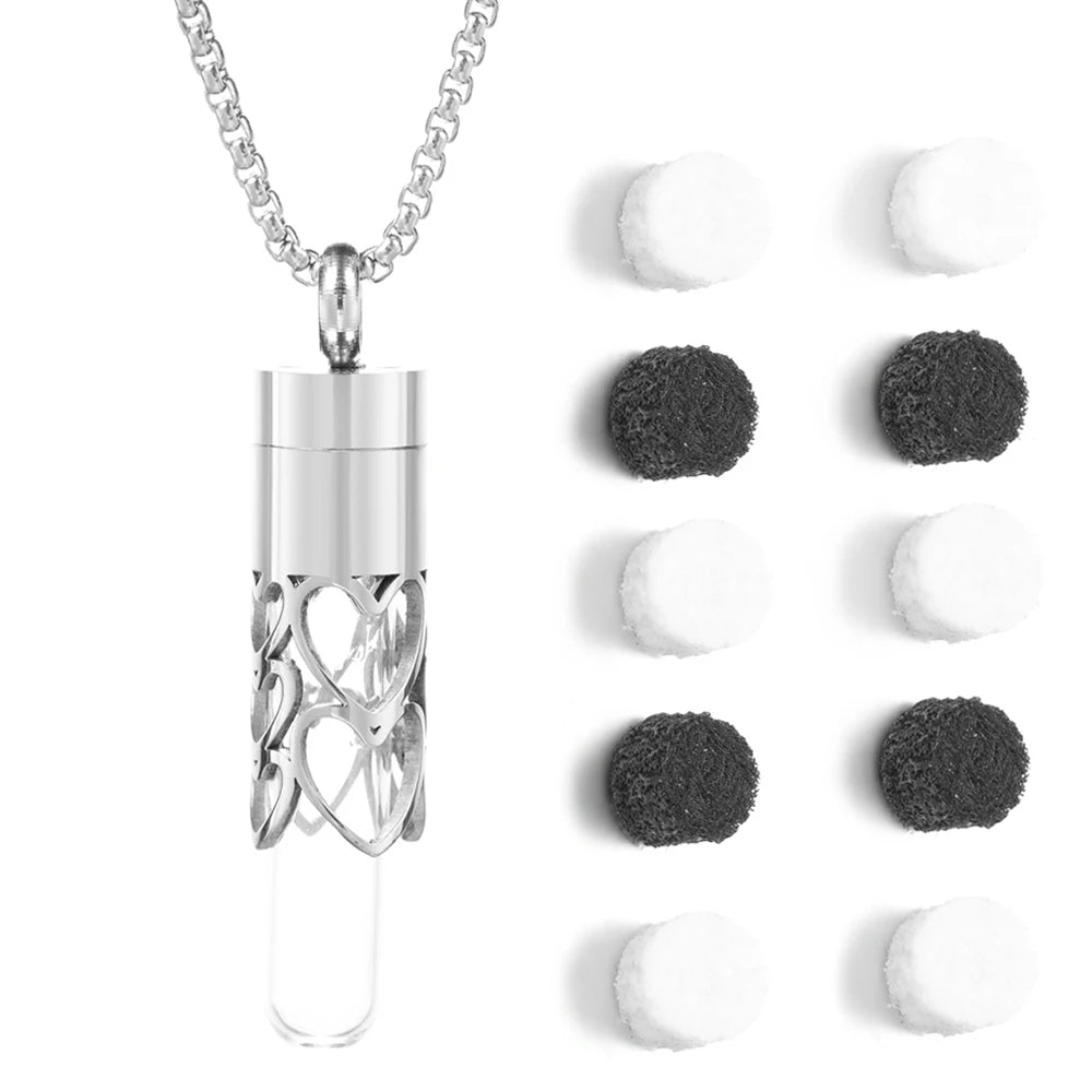Women’s Diffuser Necklace Stainless Steel Bottle Oil Storage