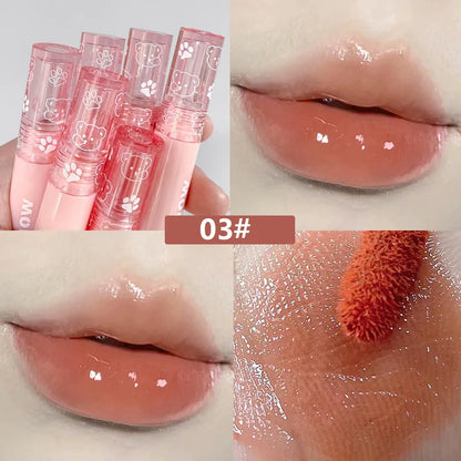 Hydrating Lip Gloss Long Lasting Translucent Red Brown Tint