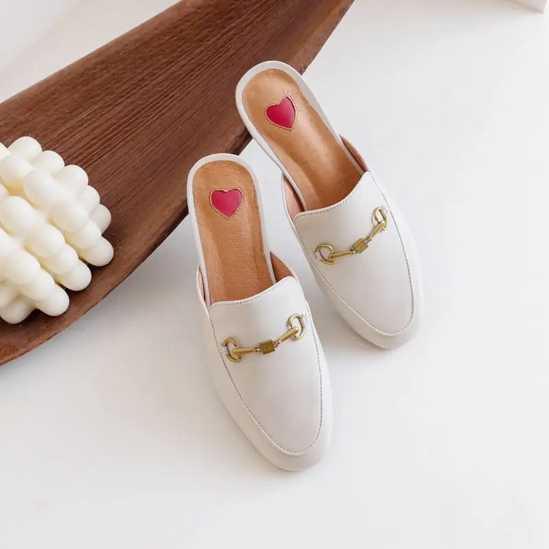 Breathable Mules Genuine Leather Upper for Summer Daily Wear Cushioned