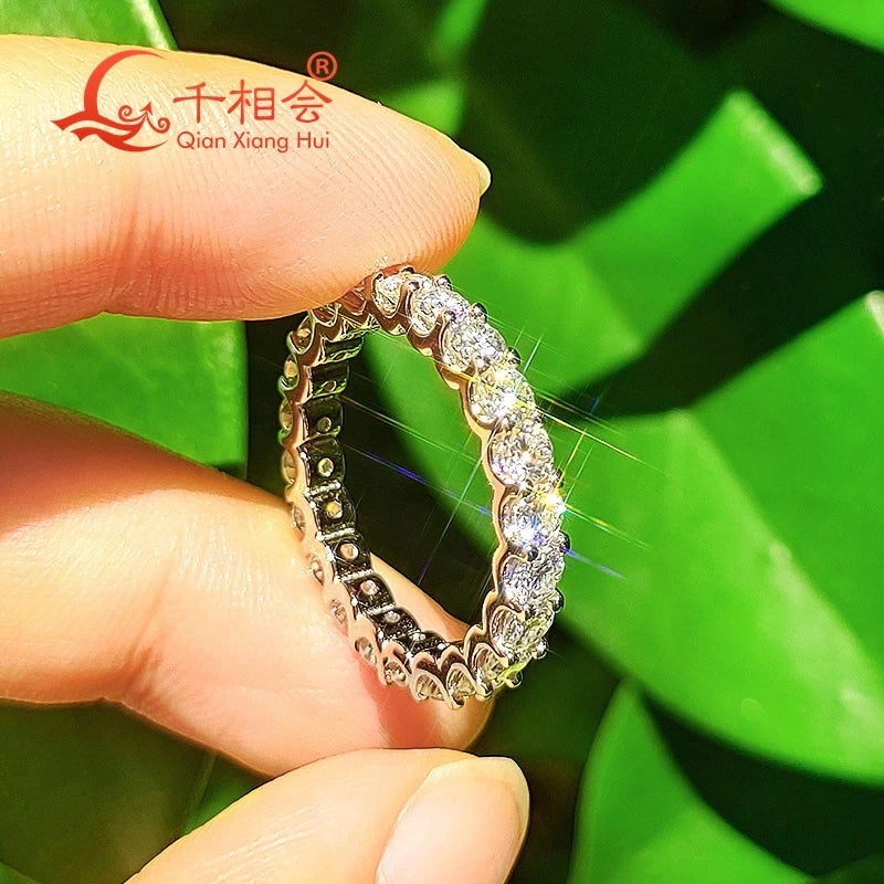 Lab-Grown Diamond Ring Full Eternity Unisex With D Color VS Clarity