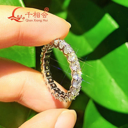 Lab-Grown Diamond Ring Full Eternity Unisex With D Color VS Clarity