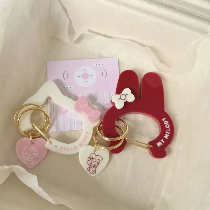 Carabiner Bag Charm with Anime Style Moving Mechanism