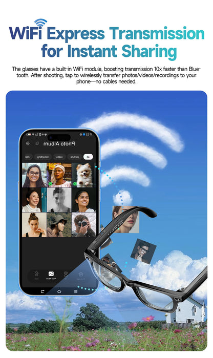 Titanium Frame AI Smart Glasses With 13MP Camera And Real Translation
