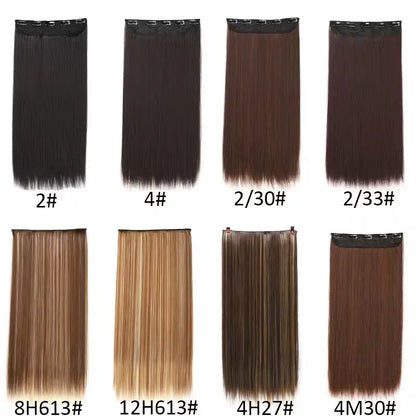 Natural-Looking Clip-In Hair Extensions with Five-Clip Weft for Volume