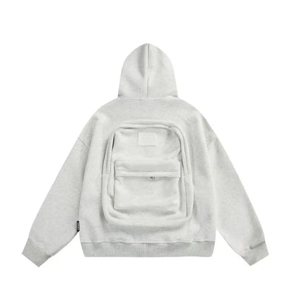 Viral Must Have Backpack Hoodie high street fashion three-dimensional backpack men clothing Y2K trend hoodie oversized casual sportswear
