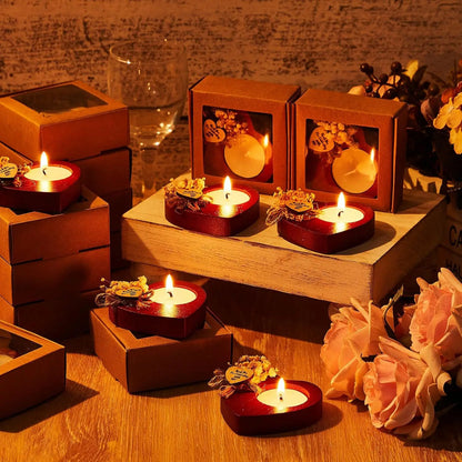 Wood Candle Holder Rustic Tealight Stand For Wedding Centerpieces