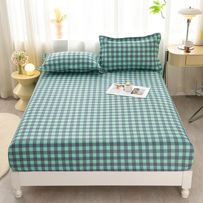Soft Bedsheet Simple Style Bed Cover Single/Queen/King Size Bed Linen Home Fitted Sheets 침대시트 (Pillowcase Need Order)