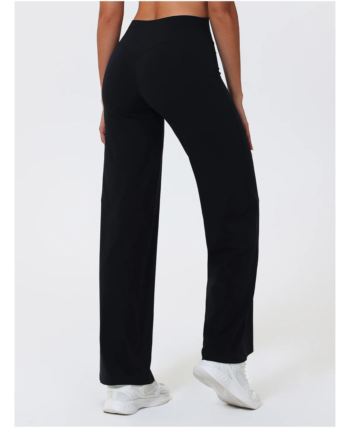 Black high waist sculpting leggings in quick-dry knit fabric for yoga or daily workouts.