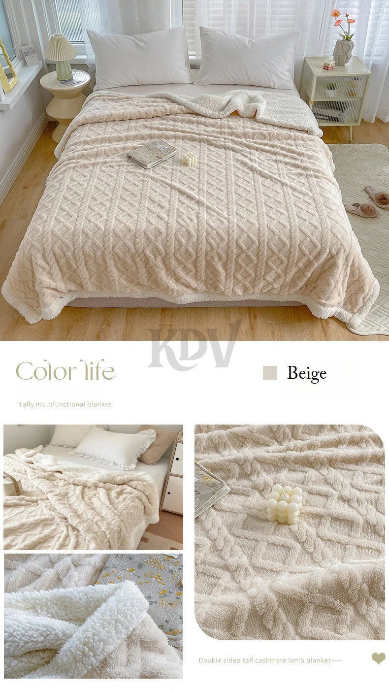 Ultra Blanket With Double Layer Milk Velvet And Lambswool Warmth