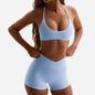 Yoga Set 2PCS Sportswear Workout Clothes Women Tracksuit Gym Legging Fitness Bra High Waist Shorts Sports Suits Athletic Wear