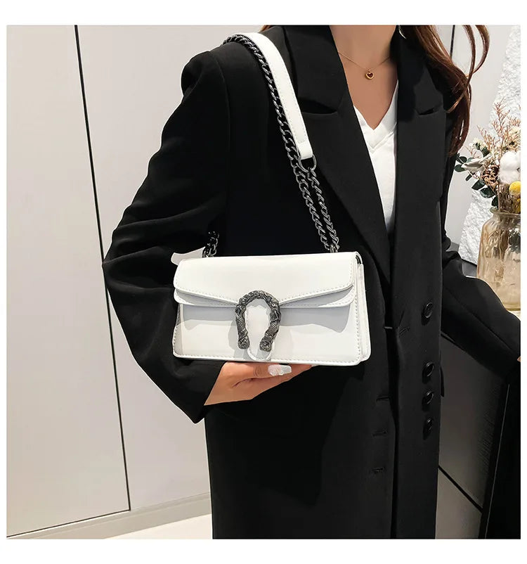 Square Crossbody Bag with Chain Strap for Women Durable Lightweight