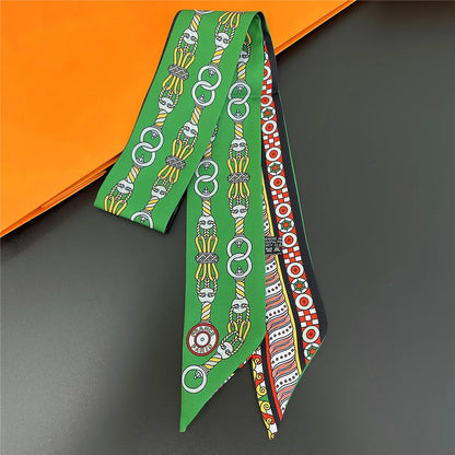 NEW 2026 Long Scarf for Women Narrow Ribbon Headband Female Neckerchief Handle Bag Band Bandana Hair Tie Accessories