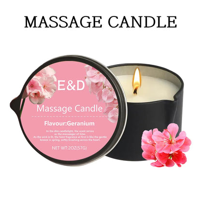 Scented massage oil candle for an evening ritual