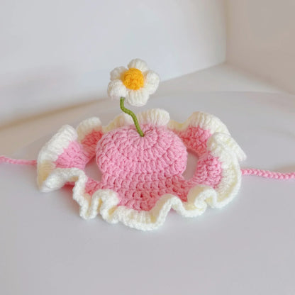 Soft Hat Hand-Crocheted with Elastic Fit for Cats Photo Prop