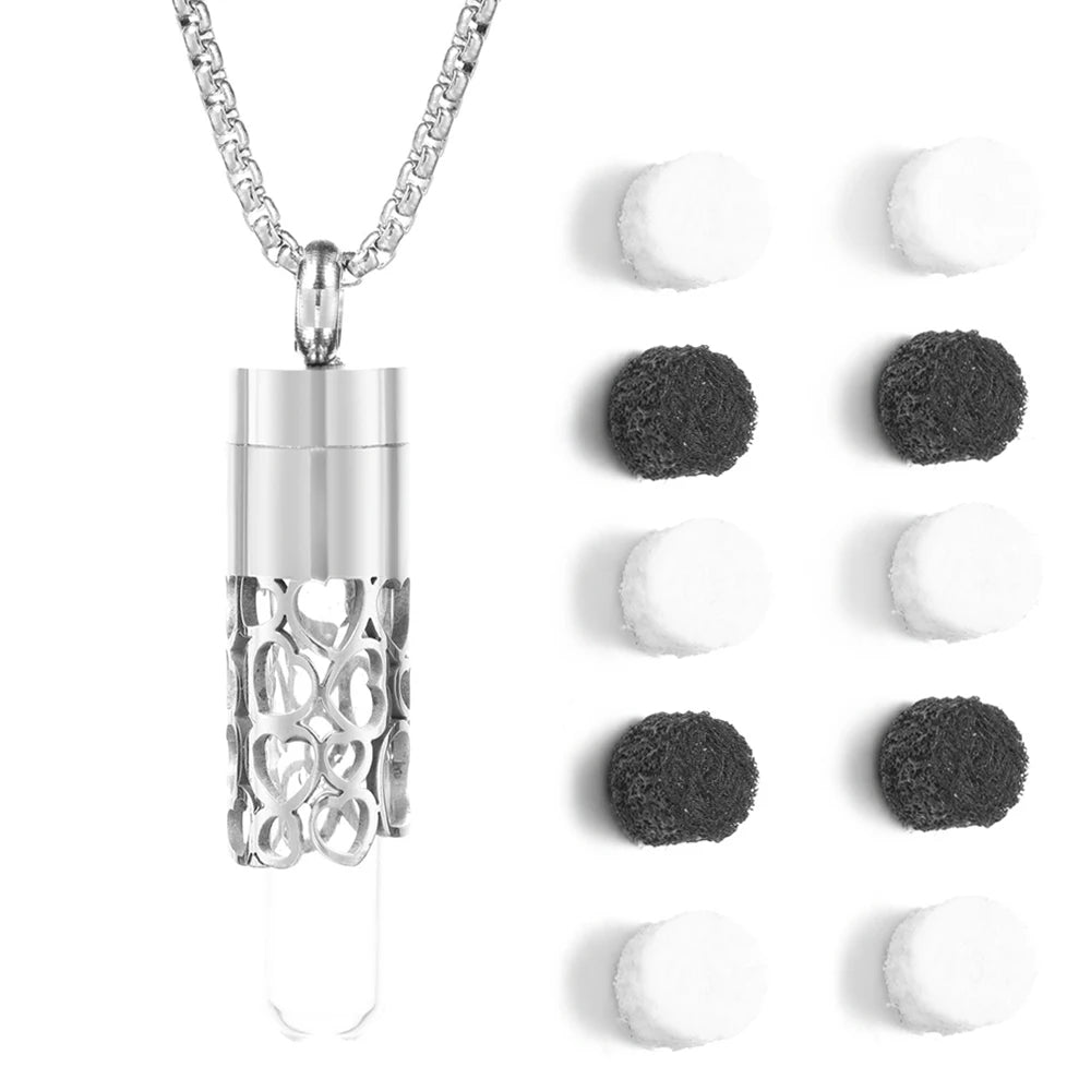 Women’s Diffuser Necklace Stainless Steel Bottle Oil Storage