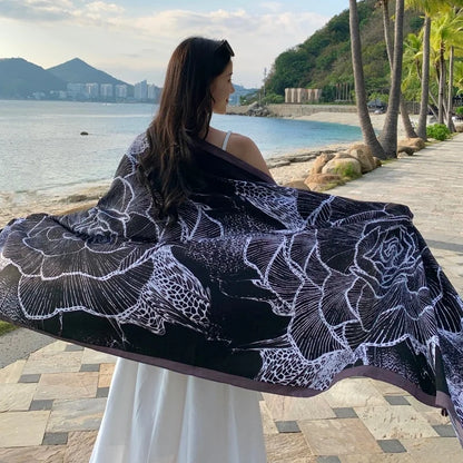 Women's printed beach sarong wrap scarf and sun cover