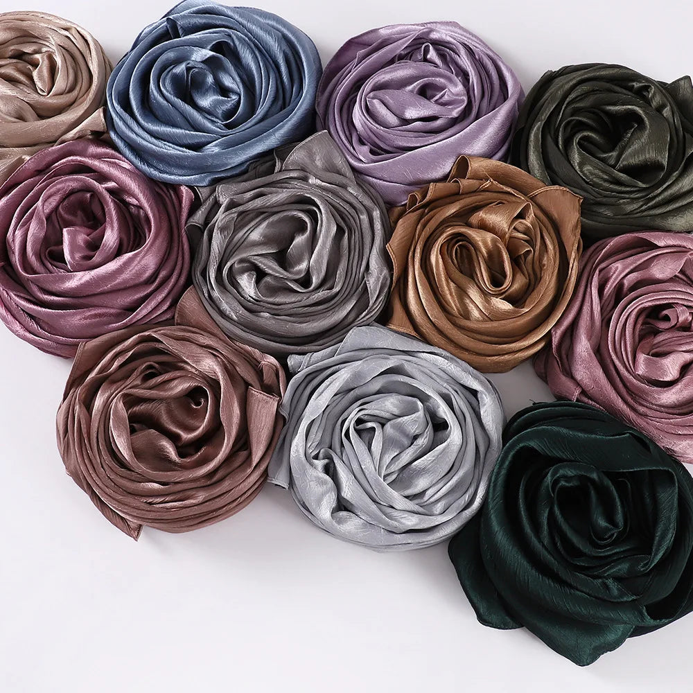 Women's Chiffon Hijab Silk Scarf Loose Fit Headwrap Shawl Bandana Turban