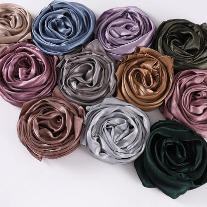 Women's Chiffon Hijab Silk Scarf Loose Fit Headwrap Shawl Bandana Turban