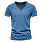 Soft V-Neck Tee For Men With 100 Percent Cotton Breathable Fit