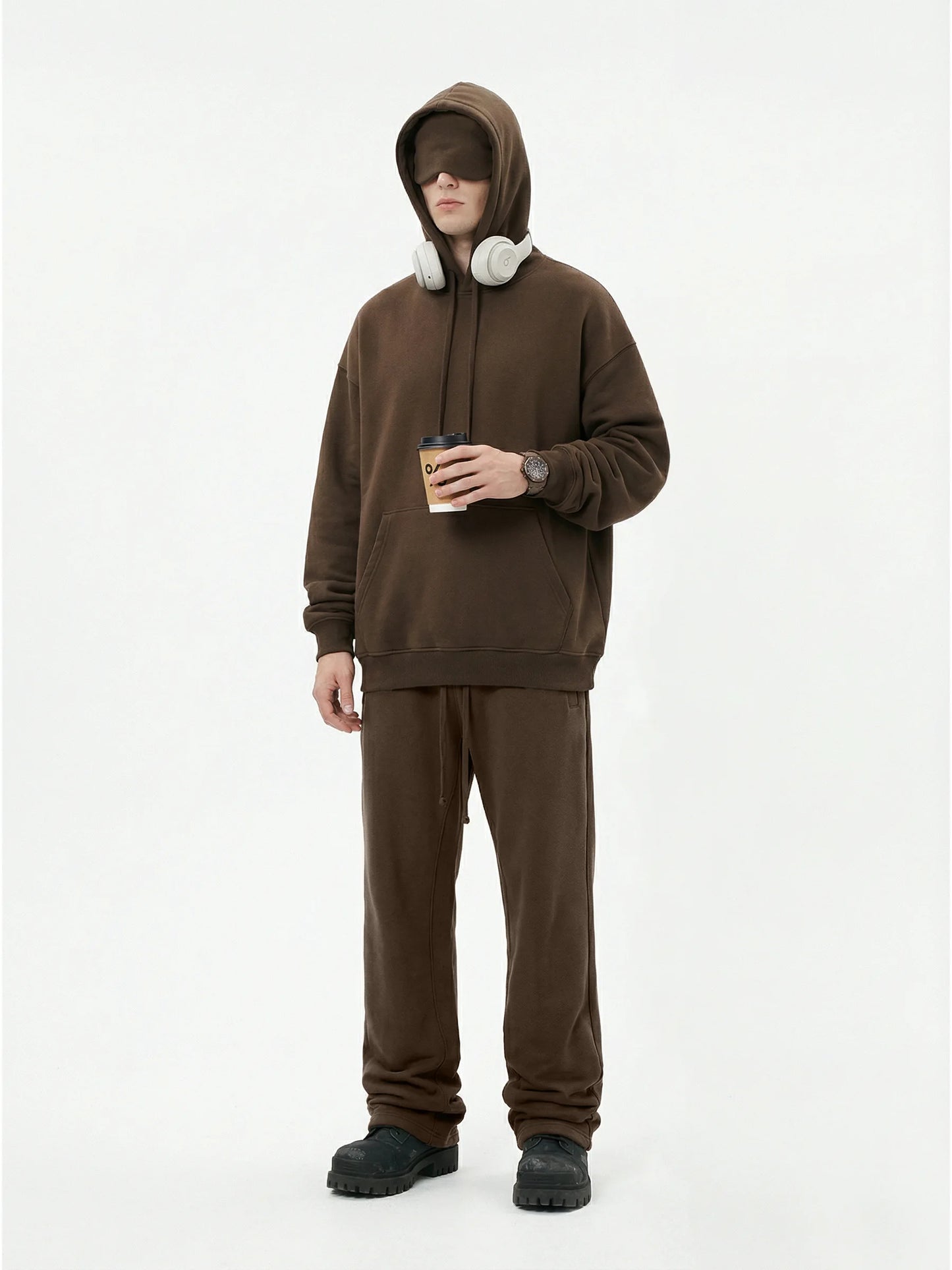 Unisex Cotton Blend Fleece Hoodie And Pants Set With Relaxed Fit And Soft Texture