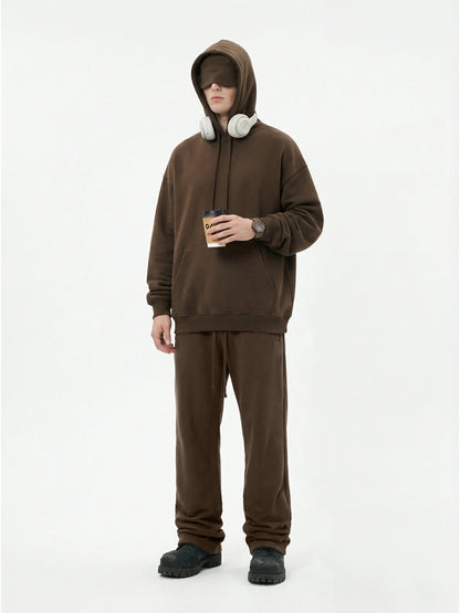 Unisex Cotton Blend Fleece Hoodie And Pants Set With Relaxed Fit And Soft Texture