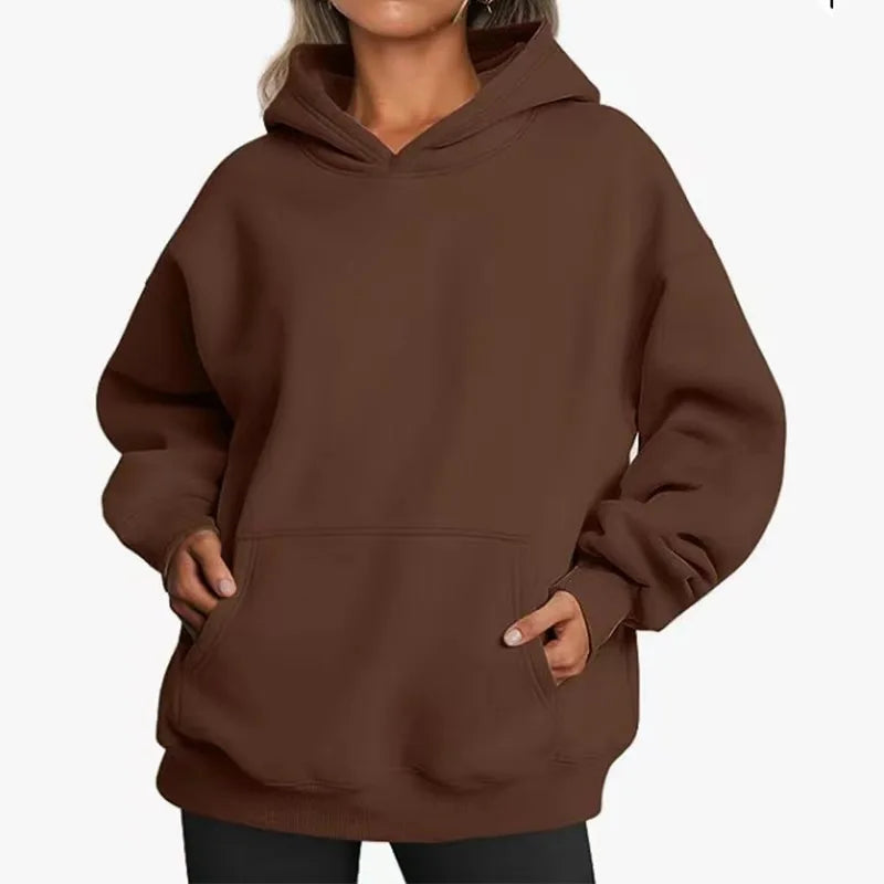 Women's Fleece Hoodie with Oversized Fit and Soft Touch Inner Lining Relaxed Silhouette