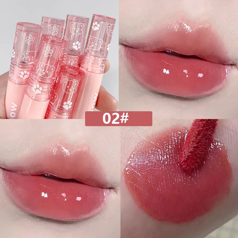 Hydrating Lip Gloss Long Lasting Translucent Red Brown Tint