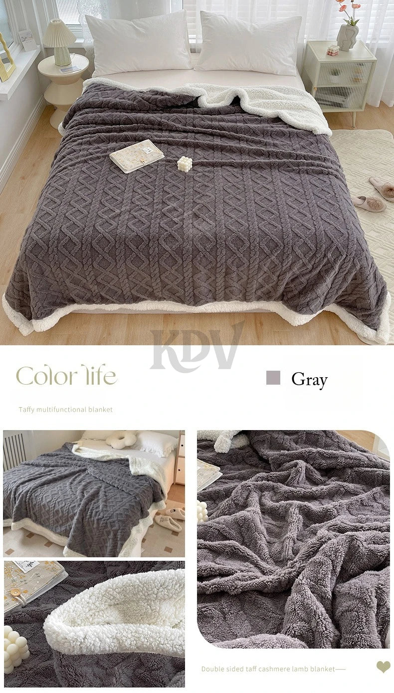 Ultra Blanket With Double Layer Milk Velvet And Lambswool Warmth
