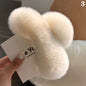 Winter Faux Fur Hair Claw Rabbit Hair Hairpins Plush Hair Clip Barrette Crab Headwear For Women Girls Hair Accessories