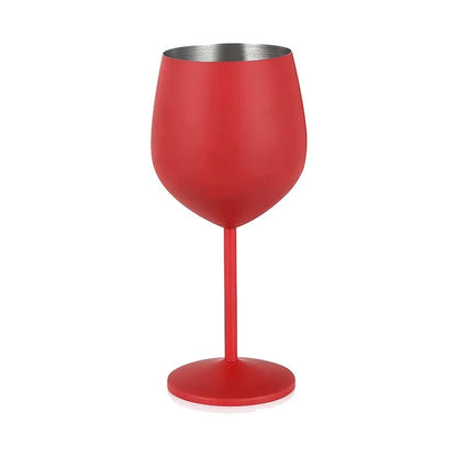 500ML Stainless Steel Red Wine Cocktail Glass Unbreakable Metal Tall Champagne Glass KTV Bar Goblet European style wine glass