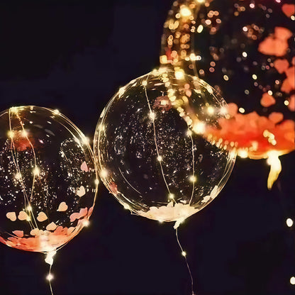 Transparent LED Balloons Set With Light Straps For Party Decor