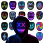 LED Gesture Sensing Mask - Light Up Face Transforming Halloween Costume Mask